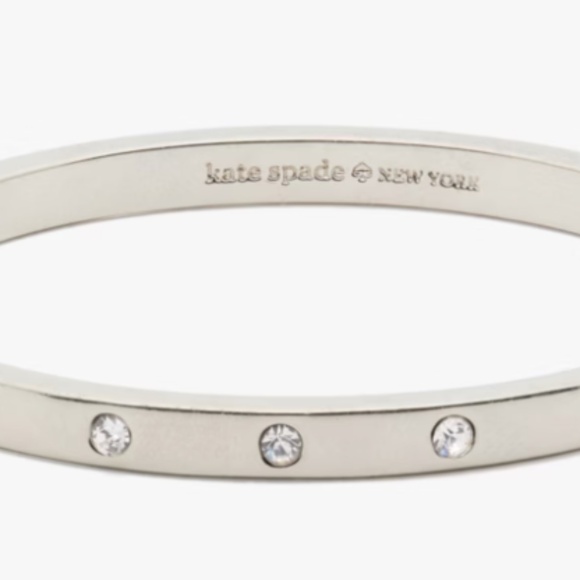 Kate Spade Set in Stone Hinged Silver Bangle - Picture 3 of 4